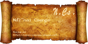 Nánai Csenge névjegykártya